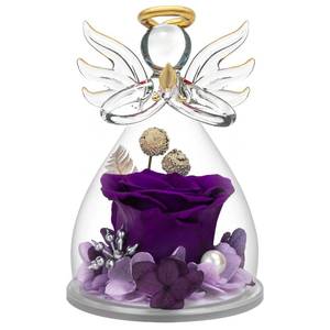 lot 13020 image: encavy Preserved Flower Rose Gifts in Glass Angel Figurines,Birthday Gifts for Women,Mothers Day Rose Gifts for Mom from Daughter,Angel Rose Gifts for Her,Mom Gifts,Purple Real Rose Gifts for Grandma