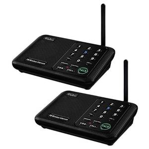 lot 13024 image: Wuloo Intercoms Wireless for Home 1 Mile (5280 Feet) Range 10 - Channel, Wireless Home Intercom System for House Business Office, Room to Room Intercom, Home Communication System (2 Packs, Black)