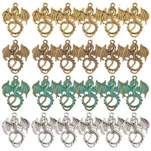 lot 13028 image: SUNNYCLUE 1 Box 110g Dragon Charms Pendant Tibetan Style Alloy Charm Animal Pendants for Jewelry Making Charms Earrings Findings Accessory DIY Necklace Bracelet Crafting Adult Craft Fixed Mixed 24Pcs