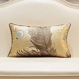 lot 13029 image: Avigers 12 x 20 Inches Light Brown Peacock Feathers Cushion Cases Luxury Throw Pillow Covers Home Decorative Pillows for Couch Sofa Living Room Bedroom Cars 30 x 50cm