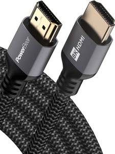 lot 13036 image: PowerBear 8K HDMI 2.1 Cable 15 ft  48Gbps High Speed 4K120Hz Braided Cord 144Hz 8K60Hz, eARC, Dynamic HDR 10,for Laptop, Monitor, PS5, PS4, Xbox One, Fire TV, Apple TV & More
