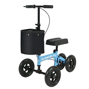 lot 42128 image: ELENKER Knee Scooter All Terrain Steerable Knee Walker Suitable for Outdoor Indoor Crutches Alternative Blue Retail $150