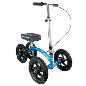 lot 42130 image: KneeRover Quad All Terrain Knee Scooter for Adults for Foot Surgery Heavy Duty Knee Walker for Broken Ankle Foot Injuries Recovery - Leg Scooter Best Knee Crutch Alternative (Metallic Blue) Retail $379