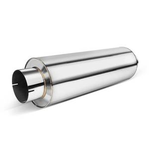 lot 42131 image: JY Performance 5 inch Muffler Diesel, Muffler 8 x 24 Body 30 Whole Length Straight Through Stainless Steel Welded On Resonator Muffler Retail $90
