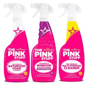 lot 42140 image: Stardrops - The Pink Stuff - The Miracle Multi-Purpose Spray, Window & Glass Cleaner, and Bathroom Foam Spray Bundle (1 Multi-Purpose Spray, 1 Window & Glass Cleaner, 1 Foam Spray) Retail $20