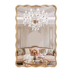 lot 42143 image: 24  36 Inch Gold Ripple Rectangle Bathroom Mirror Wall Mounted Large Modern Countryside Suitable for Washroom, Bedroom, Living Room, Entryway Retail $160