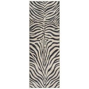lot 42171 image: Gertmenian Printed Indoor Boho Area Rug - Non Slip, Ultra Thin, Super Strong, Tufted Rug - Home Dcor for Entryway, Bedroom, Living Room - 2x6 Runner, Zebra Black White, 28533 Retail $30