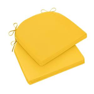 lot 42197 image: Wellsin Outdoor Chair Cushions for Patio Furniture - Patio Chair Cushions Set of 2 - Waterproof Round Corner Outdoor Seat Cushions 17X16X2, Yellow Retail $39