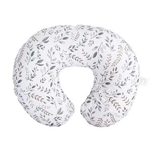lot 42207 image: Boppy Nursing Pillow Original Support, Gray Taupe Leaves, Ergonomic Nursing Essentials for Bottle and Breastfeeding, Firm Fiber Fill, with Removable Nursing Pillow Cover, Machine Washable Retail $45