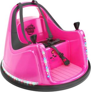 lot 42210 image: Bumper Buddy Ride On Electric Bumper Car for Kids & Toddlers, 12V 2-Speed, Ages 1 2 3 4 5 Year Old Girls - Remote Control, Baby Girl Riding Bumping Toy Gifts Cars - Toys Gift Toddler 12-18 Months Age BLUE (look at pictures) Retail $300