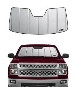 lot 42221 image: Pigenius Car Windshield Sun Shade fits 2014-2019 Chevrolet SilveradoGMC Sierra, (with Lane Departure Warning),Car Window Shades-Safeguard Retail $60