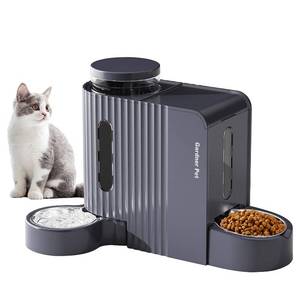 lot 42242 image: Gardner Pet Automatic Gravity Cat Food Feeder and Water Dispenser Stainless Steel Two-in-One Set Large Capacity Dispenser for Medium, Large Dogs, Puppies, Kittens, Rabbits-(1.6 Gallons x 2) Retail $65