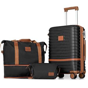 lot 42247 image: Joyway Carry On Luggage 20 Inch Expandable Suitcase with Spinner Wheel, 3 Piece Hard Shell Luggage Set with TSA Lock(Black) Retail $75