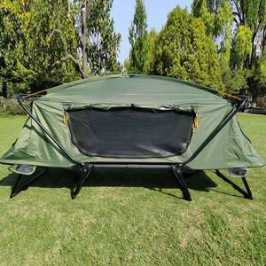 lot 42261 image: HI SUYI Tent Cot Folding Off The Ground Waterproof Camping Sleeping Bed with Rain Cover Retail $479