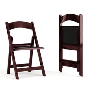 lot 42276 image: Flash Furniture Hercules Series Folding Chair - Red Mahogany Resin �� 2 Pack 800LB Weight Capacity Comfortable Event Chair - Light Weight Folding Chair Retail $121