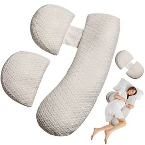 lot 42282 image: Oskeray Pregnancy Pillow for Pregnant Women, Soft Maternity Pillow with Detachable & Adjustable, Pillow with Pillow Cover - Support for Back, HIPS, Legs Retail $40