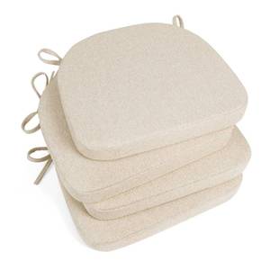 lot 42283 image: Tromlycs Chair Pads for Dining Chairs Cushions Kitchen 4 Pack Room Seat Indoor U Shaped Non Slip with Ties Set 16x17 Inch Farmhouse Light Linen Retail $46