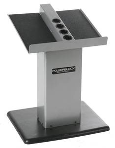 lot 42287 image: POWERBLOCK Large Column Stand, Dumbbell Rack & Weight Rack,Silverblack Retail $189