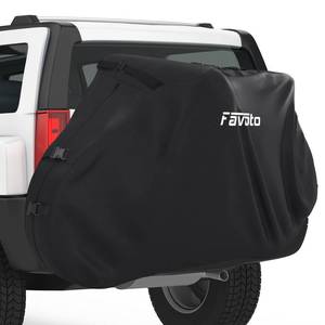 lot 42291 image: Favoto Bike Rack Cover for 2 Bikes Waterproof Outdoor Bicycle Cover for Transport on Car Rack, 300D Thicken Oxford Windproof Rustproof Storage Bag for Mountain Road Bike City Bike Beach Cruiser Bike Retail $53