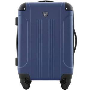 lot 42304 image: Travelers Club Chicago Hardside Expandable Spinner Luggages, Navy Blue, 20 Carry-On Retail $43