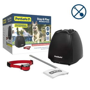 lot 42311 image: PetSafe Stay & Play Wireless Fence for Stubborn Dogs 5 lbs. and Up Covers 34-Acre Yard - Retail $300