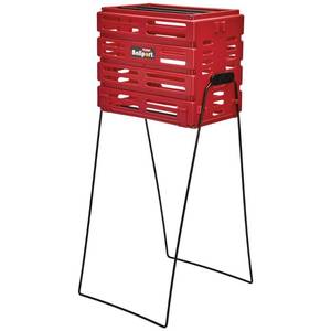 lot 42322 image: Tourna Ballport Tennis Ball Hopper Holds 80 Balls Durable and Lightweight, Red Retail $44