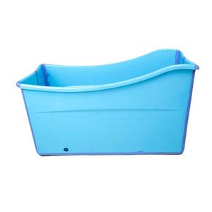 lot 42330 image: W WEYLAN TEC Large Foldable Bath Tub Bathtub for Toddler Children Twins Petite Adult Blue Retail $186
