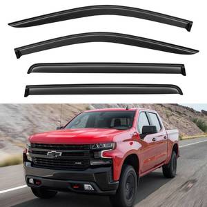 lot 42343 image: Tape-on Window Visors Rain Guards for 2019-2024 Chevy SilveradoGMC Sierra 1500, Window Wind Deflectors Vent Shades for 20-24 SilveradoSierra 2500HD 3500HD Crew Cab Retail $40