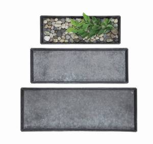 lot 42351 image: Creative Co-op DA4168 Decorative Rectangle Zinc Trays (Set of 3 Sizes) Retail $27