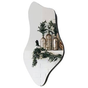lot 42359 image: TUSIWIT Irregular Wall Mirror Asymmetrical Mirrors for Wall,Modern Shaped Wavy Mirror for Wall 31.5 x18.9 inch Frameless Mirror Wall D�cor Funky Mirror for Living Room Bathroom Bedroom Entryway Retail $100