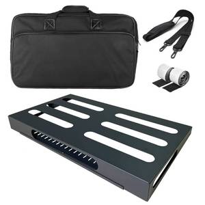 lot 42375 image: SOYAN 22 x 12.5 Large Guitar Pedal Board with Power Supply Cradle, Carry Bag Included (L-22S) Retail $60