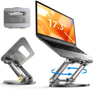 lot 42378 image: LISEN Adjustable Laptop Stand for Desk, 360 Rotating Laptop Stand, Ergonomic Laptop Stand Foldable & Portable Computer Stand, for Collaborative Work Fits MacBookAll Laptops up to 16 inches Retail $50