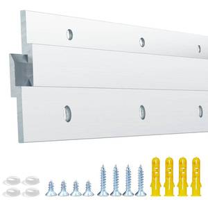 lot 42388 image: French Cleat Heavy Duty, Aluminum French Cleat, Headboard Wall Mounting Brackets with Screws, Heavy Mirror Mounting Hardware (36 Inch-1 Pair, Support 240 lbs) Retail $37