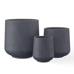 lot 42389 image: Kante 15.311.68.2 Dia Round Concrete Planter, Large Outdoor Indoor Planter Pots Containers with Drainage Holes and Rubber Plug for Home Garden Patio, Charcoal Retail $130