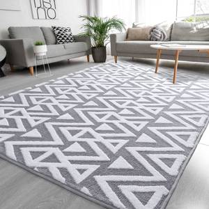 lot 42416 image: Ompaa Ultra Soft Shaggy Rugs Memory Foam Bedroom Carpet, Grey 5 x 8 Feet, Plush Geometric Textured Area Rugs for Living Room Couch Dorm Bedside Kids Girls Teens Room Nursery Decor Floor Mat Retail $57
