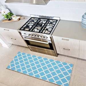 lot 42424 image: Ottomanson Glamour Collection Non-Slip Rubberback Moroccan Trellis Design 2x6 Indoor Runner Rug, 26 x 72, Blue Retail $30