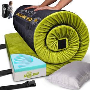 lot 42436 image: Gaialoop Thick Memory Foam Camping Mattress Sleeping Pad CarTentCot 3 Inch Portable Floor Play Mat Roll Up Mattress for Guests Kids Adults Sleepover Travel Cot 72  24  3 2023 Upgraded Retail $130
