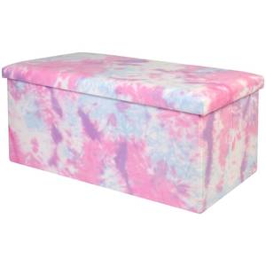 lot 42444 image: STORAGEPLUS 30 Inches Large Storage Ottoman Bench for Bedroom, Soft Cotton Fabric Tie Dye Foot Rest Stool with Premium Sponge Padded, Folding Ottoman Coffee Table with Storage for Living Room Retail $50