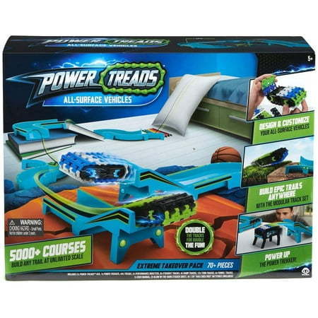 lot 55131 image: WowWee Power Treads - All-Surface Toy Vehicles - Extreme Takeover Pack - 70 Pieces Deluxe Set - FFP Packaging