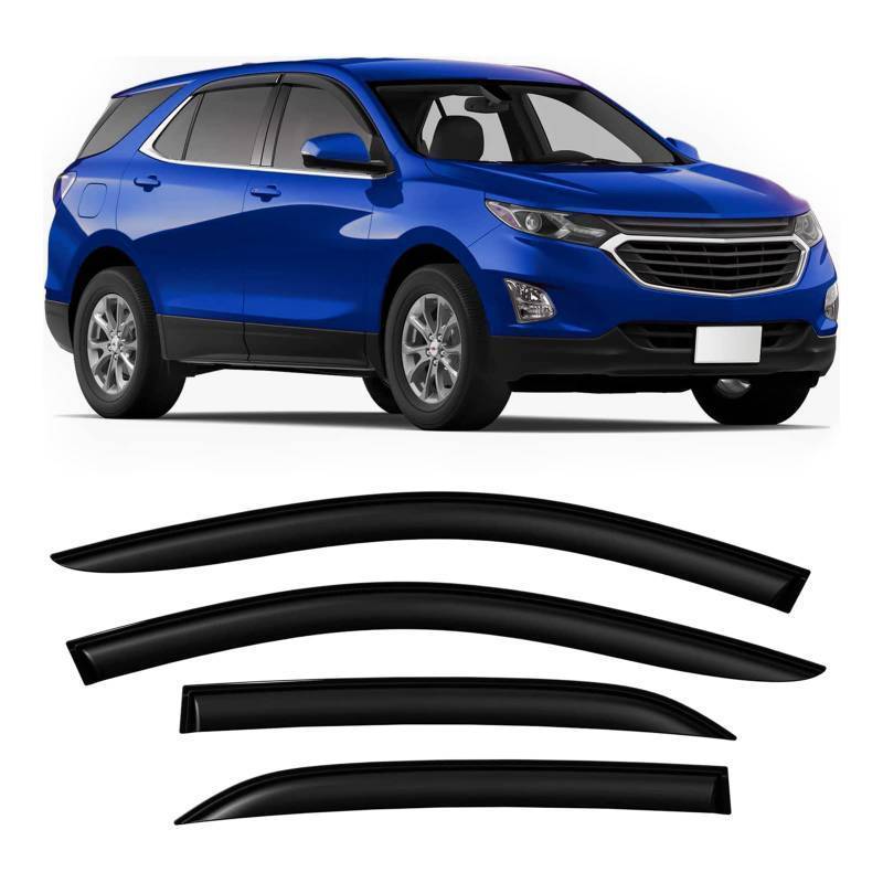 lot 55182 image: ZZDSNJ Tape-On Rain Guard 4-Piece for 2018-2022 Chevy Traverse Windows Visor Shield Shade Smoke 94553 - Retail - $35.89