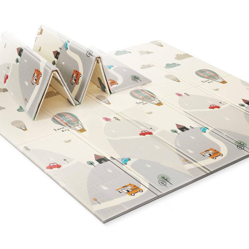 lot 55272 image: UANLAUO Foldable Baby Play Mat, Extra Large Waterproof Activity Playmats for Babies,Toddlers, Infants, Play & Tummy Time, Foam Baby Mat for Floor with Travel Bag (Balloon(79x71x0.6inch))