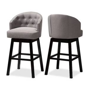 lot 59255 image: Set of 2 Theron Swivel Barstools Gray - Baxton Studio - Retail $399.99