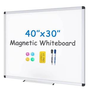 lot 59337 image: VIZ-PRO Magnetic WhiteboardDry Erase Board, 40 X 30 Inches, Includes 1 Eraser & 2 Markers & 4 Magnets
