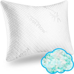 lot 59198 image: Xtreme Comforts Shredded Memory Foam Pillow- Allergy-Friendly & Cooling Pillow Cover for Side, Back & Stomach Sleepers- Machine Washable - Foam Pillows for Sleeping & Neck Pain Relief (Queen)