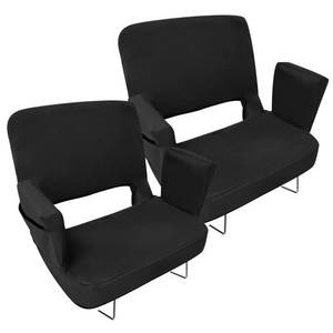 lot 59226 image: TOPSKY Stadium Seat with Back Support, Extra Wide 21.2��Width (Seat 19.5��), 3 Reclining Positions, Wide Bleacher Seats with 2 Hook, Picnic Seat (2pcs Black) - Retail $167.36