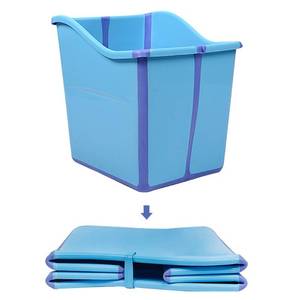 lot 59228 image: W WEYLAN TEC Foldable Bathtub Toddler Kid Children Bath Tub Blue - Retail $75.99