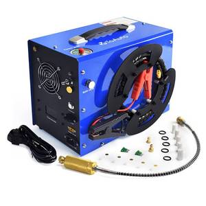 lot 59234 image: TOAUTO A3 PCP Air Compressor, Unique VerticalWire Spool Portable Design, Auto-Stop, OilWater-Free, 4500Psi30Mpa, 8MM Quick-Connector for PaintballPCP Air RifleTank, 110V AC or 12V Car Battery - Retail $363.19