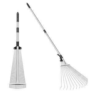 lot 59250 image: GreatBuddy Adjustable Leaf Rake, 7-23 Expandable Width, Perfect for Shrub, Flower Bed, Lawn, Yard, Garden Cleaning, Lightweight Aluminum Retractable Handle for Easy Use