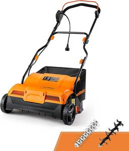lot 59283 image: LawnMaster GVB1316 Electric 16 13 Amp Dethatcher and Scarifier with 12 Gallon Collection Bag-Retail-$159.99