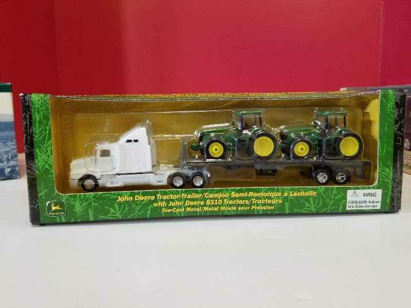 lot 5027 image: Ertl John Deere Tractor Trailer w2 8310 Tractors, 187 scale, #15066, NIB